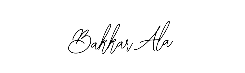 Design your own signature with our free online signature maker. With this signature software, you can create a handwritten (Bearetta-2O07w) signature for name Bakkar Ala. Bakkar Ala signature style 12 images and pictures png