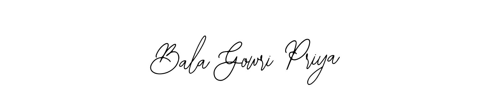 You should practise on your own different ways (Bearetta-2O07w) to write your name (Bala Gowri Priya) in signature. don't let someone else do it for you. Bala Gowri Priya signature style 12 images and pictures png