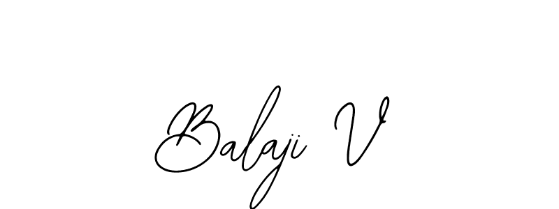 How to make Balaji V name signature. Use Bearetta-2O07w style for creating short signs online. This is the latest handwritten sign. Balaji V signature style 12 images and pictures png