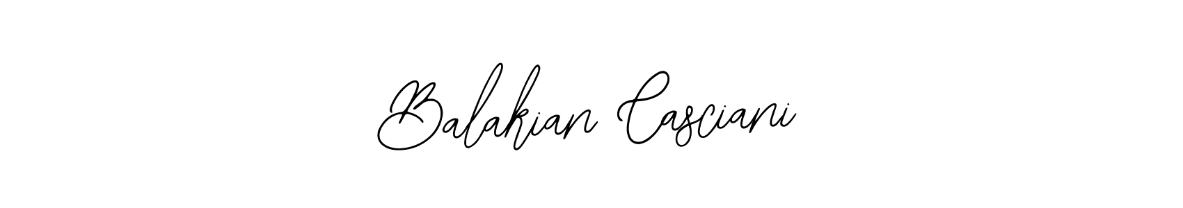 How to make Balakian Casciani name signature. Use Bearetta-2O07w style for creating short signs online. This is the latest handwritten sign. Balakian Casciani signature style 12 images and pictures png