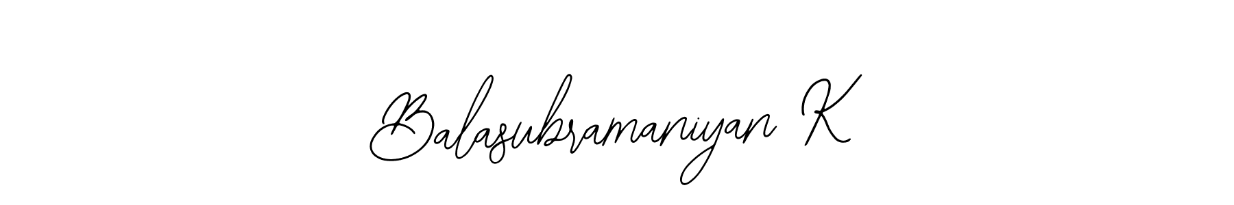 Use a signature maker to create a handwritten signature online. With this signature software, you can design (Bearetta-2O07w) your own signature for name Balasubramaniyan K. Balasubramaniyan K signature style 12 images and pictures png