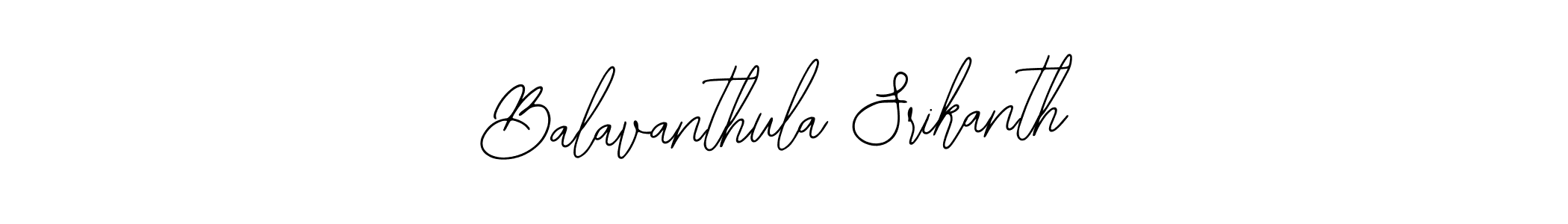 How to make Balavanthula Srikanth name signature. Use Bearetta-2O07w style for creating short signs online. This is the latest handwritten sign. Balavanthula Srikanth signature style 12 images and pictures png