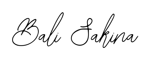 Designed for modern professionals: Bali Sakina name signature crafted with Bearetta-2O07w script. Ready for digital PDF workflows. Bali Sakina signature style 12 images and pictures png