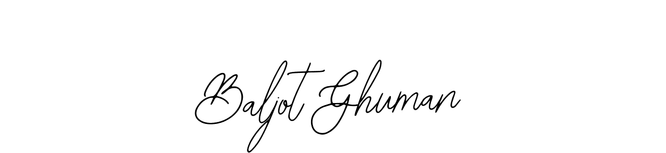 How to make Baljot Ghuman name signature. Use Bearetta-2O07w style for creating short signs online. This is the latest handwritten sign. Baljot Ghuman signature style 12 images and pictures png