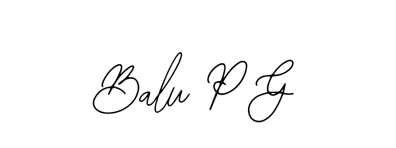 Use a signature maker to create a handwritten signature online. With this signature software, you can design (Bearetta-2O07w) your own signature for name Balu P G. Balu P G signature style 12 images and pictures png