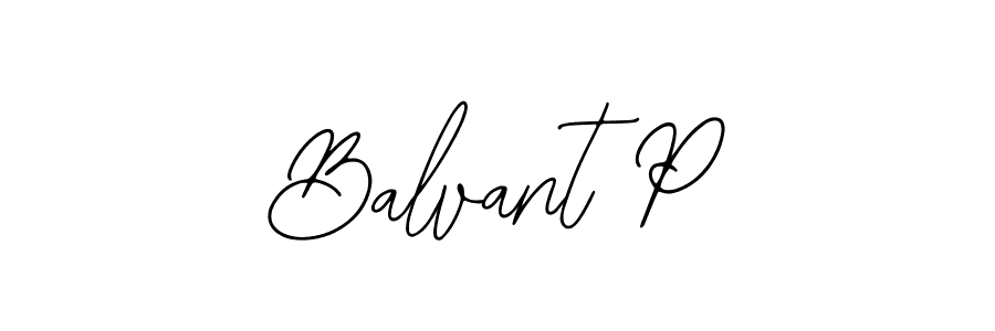 Use a signature maker to create a handwritten signature online. With this signature software, you can design (Bearetta-2O07w) your own signature for name Balvant P. Balvant P signature style 12 images and pictures png