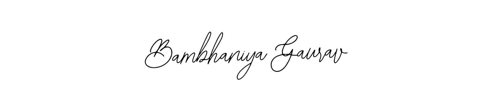 How to make Bambhaniya Gaurav name signature. Use Bearetta-2O07w style for creating short signs online. This is the latest handwritten sign. Bambhaniya Gaurav signature style 12 images and pictures png