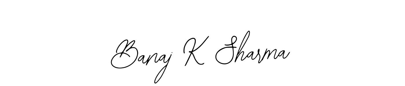 Bearetta-2O07w is a professional signature style that is perfect for those who want to add a touch of class to their signature. It is also a great choice for those who want to make their signature more unique. Get Banaj K Sharma name to fancy signature for free. Banaj K Sharma signature style 12 images and pictures png