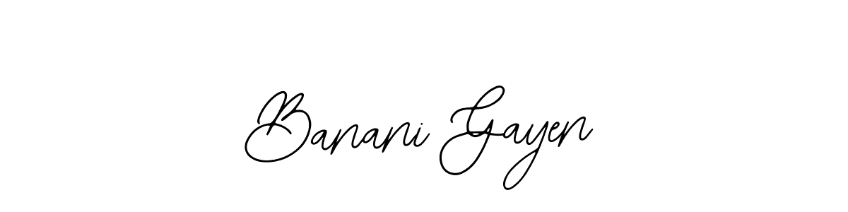 How to make Banani Gayen name signature. Use Bearetta-2O07w style for creating short signs online. This is the latest handwritten sign. Banani Gayen signature style 12 images and pictures png