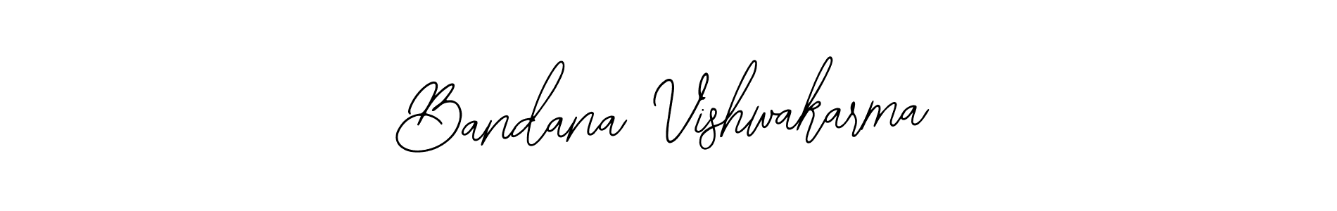 How to make Bandana Vishwakarma name signature. Use Bearetta-2O07w style for creating short signs online. This is the latest handwritten sign. Bandana Vishwakarma signature style 12 images and pictures png