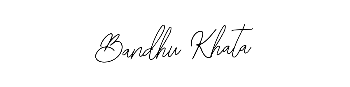 Design your own signature with our free online signature maker. With this signature software, you can create a handwritten (Bearetta-2O07w) signature for name Bandhu Khata. Bandhu Khata signature style 12 images and pictures png