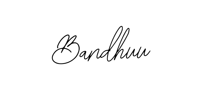 Design your own signature with our free online signature maker. With this signature software, you can create a handwritten (Bearetta-2O07w) signature for name Bandhuu. Bandhuu signature style 12 images and pictures png