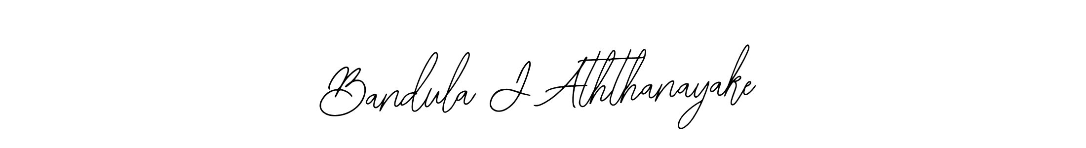 How to make Bandula J Aththanayake name signature. Use Bearetta-2O07w style for creating short signs online. This is the latest handwritten sign. Bandula J Aththanayake signature style 12 images and pictures png