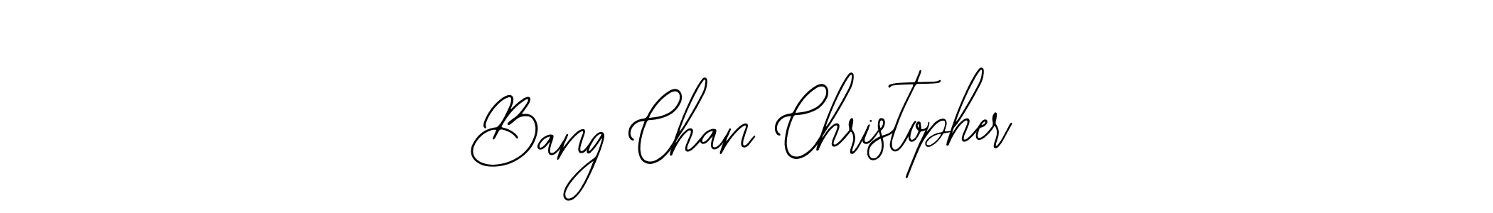 Make a beautiful signature design for name Bang Chan Christopher. With this signature (Bearetta-2O07w) style, you can create a handwritten signature for free. Bang Chan Christopher signature style 12 images and pictures png