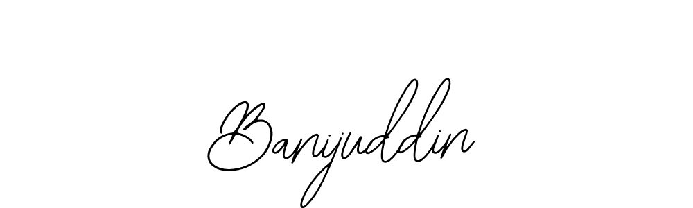 How to make Banijuddin name signature. Use Bearetta-2O07w style for creating short signs online. This is the latest handwritten sign. Banijuddin signature style 12 images and pictures png