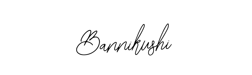 Use a signature maker to create a handwritten signature online. With this signature software, you can design (Bearetta-2O07w) your own signature for name Bannikushi. Bannikushi signature style 12 images and pictures png