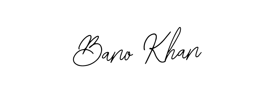 Bearetta-2O07w is a professional signature style that is perfect for those who want to add a touch of class to their signature. It is also a great choice for those who want to make their signature more unique. Get Bano Khan name to fancy signature for free. Bano Khan signature style 12 images and pictures png