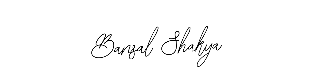 How to make Bansal Shakya name signature. Use Bearetta-2O07w style for creating short signs online. This is the latest handwritten sign. Bansal Shakya signature style 12 images and pictures png