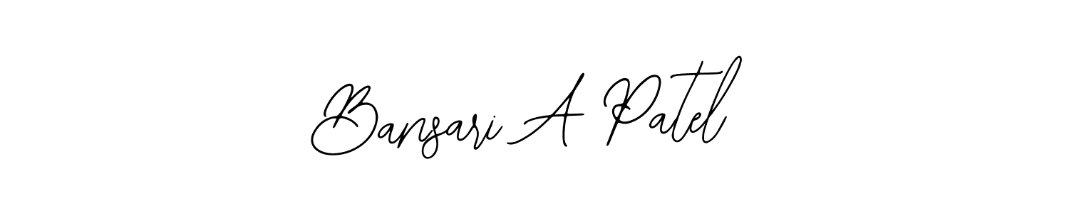 How to make Bansari A Patel name signature. Use Bearetta-2O07w style for creating short signs online. This is the latest handwritten sign. Bansari A Patel signature style 12 images and pictures png