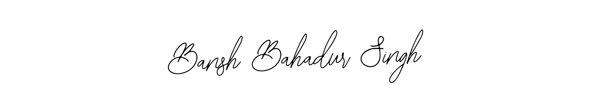 The best way (Bearetta-2O07w) to make a short signature is to pick only two or three words in your name. The name Bansh Bahadur Singh include a total of six letters. For converting this name. Bansh Bahadur Singh signature style 12 images and pictures png