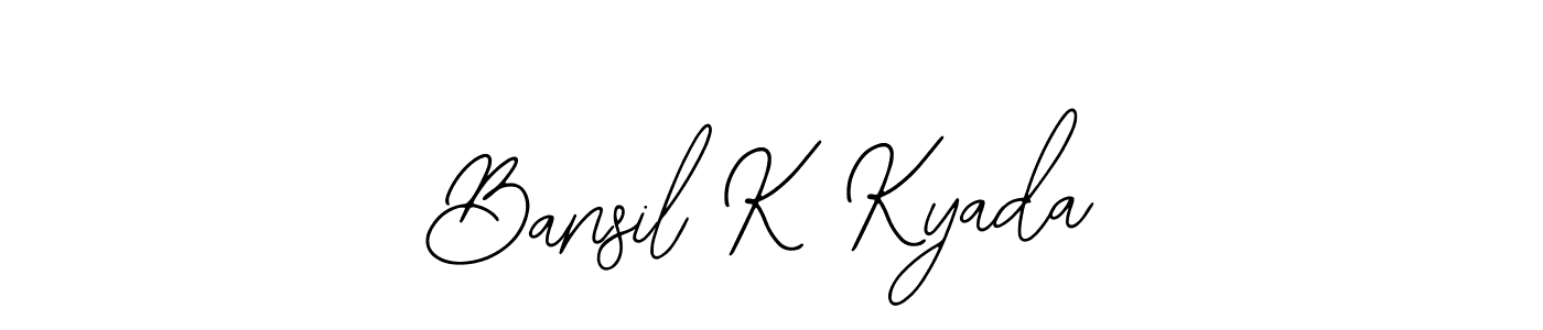 Make a beautiful signature design for name Bansil K Kyada. Use this online signature maker to create a handwritten signature for free. Bansil K Kyada signature style 12 images and pictures png