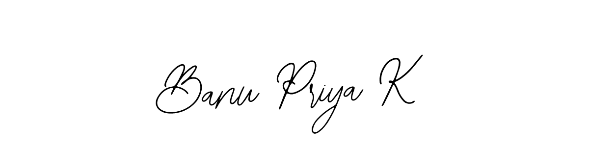 How to make Banu Priya K name signature. Use Bearetta-2O07w style for creating short signs online. This is the latest handwritten sign. Banu Priya K signature style 12 images and pictures png