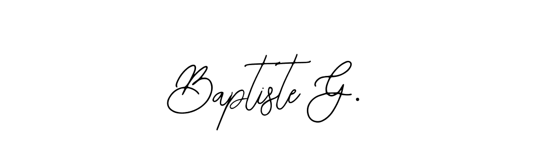 Design your own signature with our free online signature maker. With this signature software, you can create a handwritten (Bearetta-2O07w) signature for name Baptiste G.. Baptiste G. signature style 12 images and pictures png