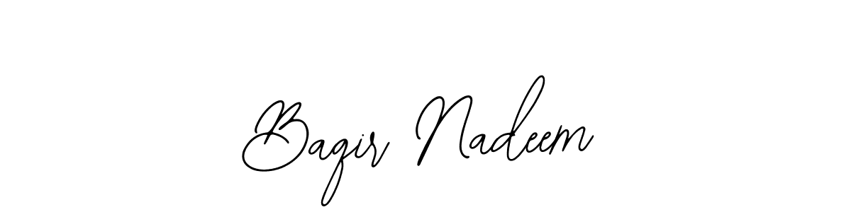 The best way (Bearetta-2O07w) to make a short signature is to pick only two or three words in your name. The name Baqir Nadeem include a total of six letters. For converting this name. Baqir Nadeem signature style 12 images and pictures png