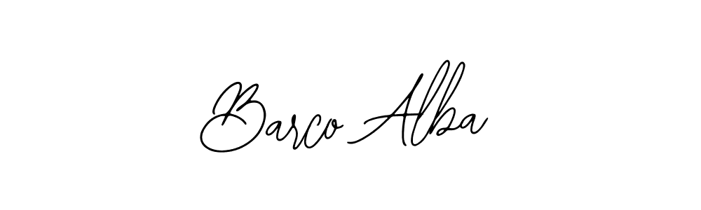 How to make Barco Alba name signature. Use Bearetta-2O07w style for creating short signs online. This is the latest handwritten sign. Barco Alba signature style 12 images and pictures png