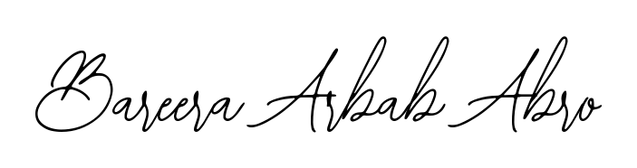 Master the art of signing with Bareera Arbab Abro written in fluent Bearetta-2O07w script. A great template to practice and refine your handwriting. Bareera Arbab Abro signature style 12 images and pictures png