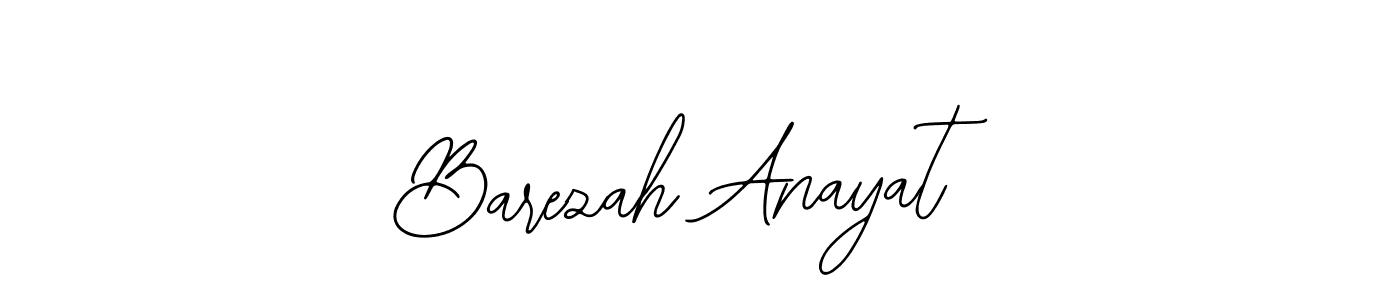 Also You can easily find your signature by using the search form. We will create Barezah Anayat name handwritten signature images for you free of cost using Bearetta-2O07w sign style. Barezah Anayat signature style 12 images and pictures png