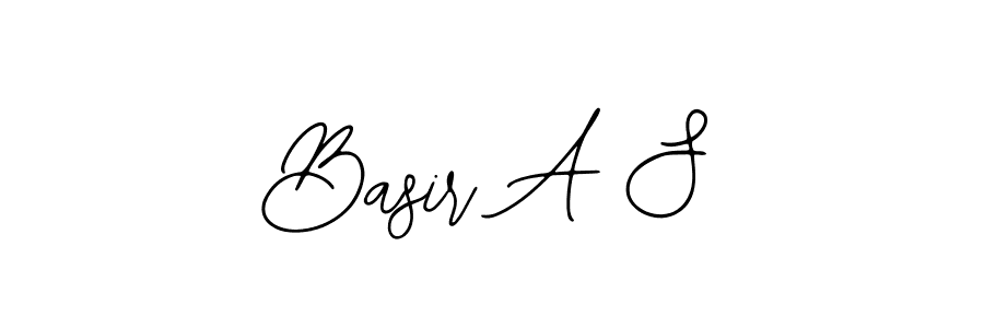 The best way (Bearetta-2O07w) to make a short signature is to pick only two or three words in your name. The name Basir A S include a total of six letters. For converting this name. Basir A S signature style 12 images and pictures png