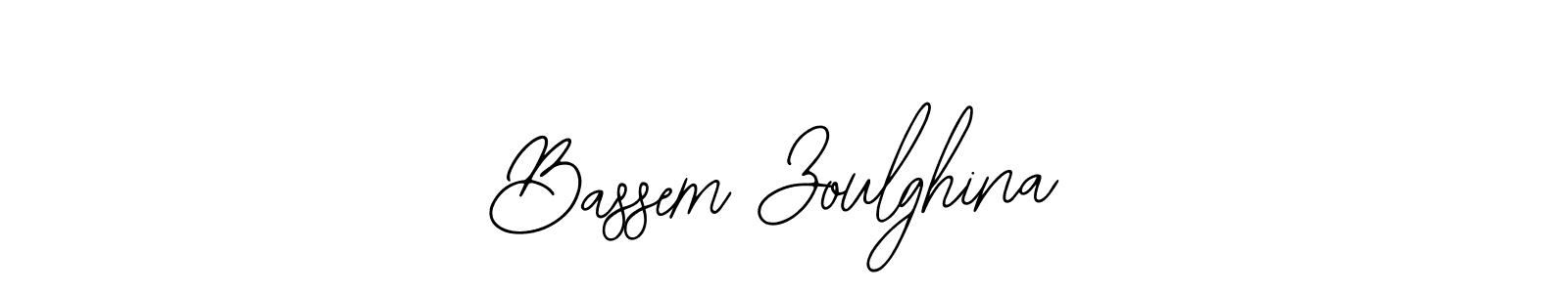 How to make Bassem Zoulghina name signature. Use Bearetta-2O07w style for creating short signs online. This is the latest handwritten sign. Bassem Zoulghina signature style 12 images and pictures png