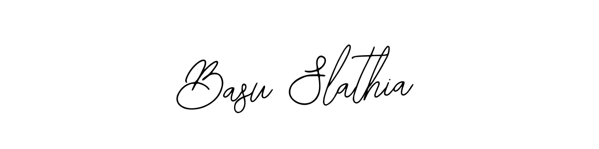 How to make Basu Slathia name signature. Use Bearetta-2O07w style for creating short signs online. This is the latest handwritten sign. Basu Slathia signature style 12 images and pictures png