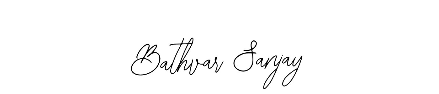 You should practise on your own different ways (Bearetta-2O07w) to write your name (Bathvar Sanjay) in signature. don't let someone else do it for you. Bathvar Sanjay signature style 12 images and pictures png