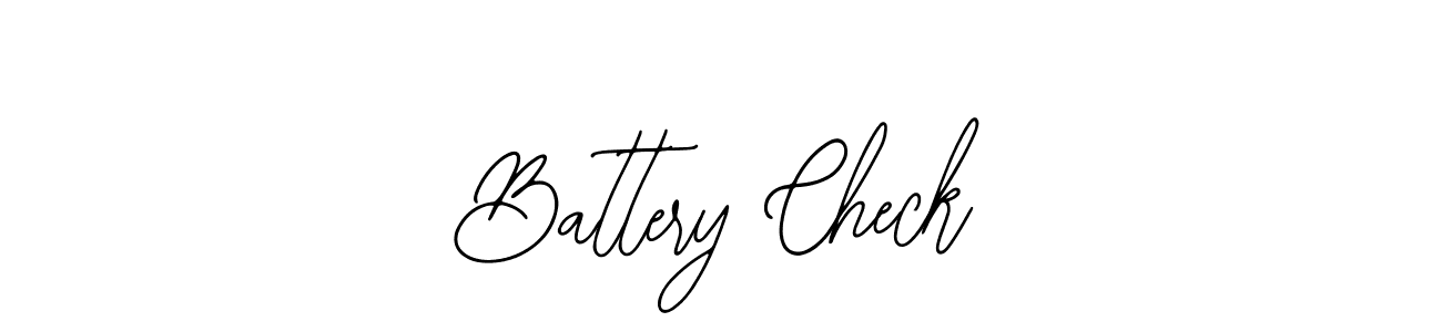 How to make Battery Check name signature. Use Bearetta-2O07w style for creating short signs online. This is the latest handwritten sign. Battery Check signature style 12 images and pictures png