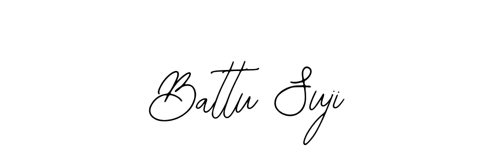 You should practise on your own different ways (Bearetta-2O07w) to write your name (Battu Suji) in signature. don't let someone else do it for you. Battu Suji signature style 12 images and pictures png