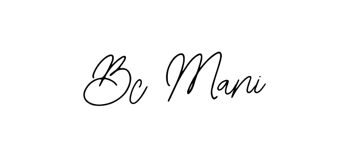 Use a signature maker to create a handwritten signature online. With this signature software, you can design (Bearetta-2O07w) your own signature for name Bc Mani. Bc Mani signature style 12 images and pictures png