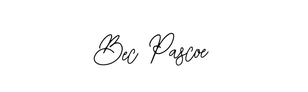 How to make Bec Pascoe name signature. Use Bearetta-2O07w style for creating short signs online. This is the latest handwritten sign. Bec Pascoe signature style 12 images and pictures png