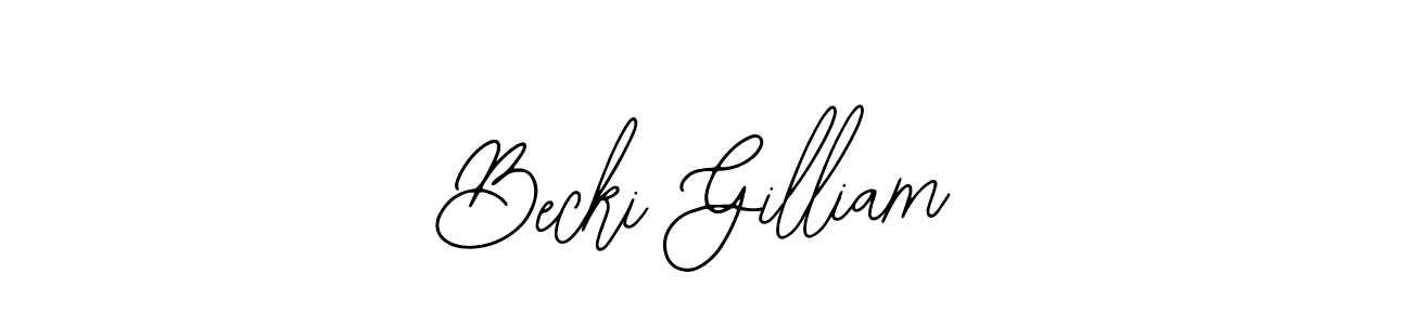 Use a signature maker to create a handwritten signature online. With this signature software, you can design (Bearetta-2O07w) your own signature for name Becki Gilliam. Becki Gilliam signature style 12 images and pictures png