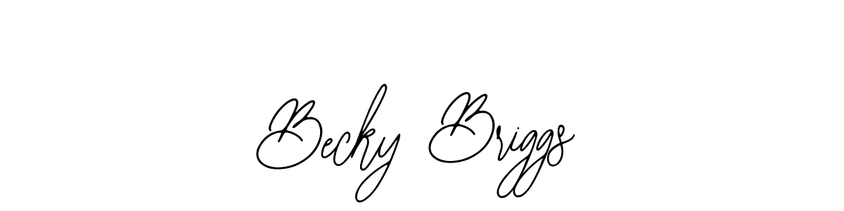 How to make Becky Briggs name signature. Use Bearetta-2O07w style for creating short signs online. This is the latest handwritten sign. Becky Briggs signature style 12 images and pictures png