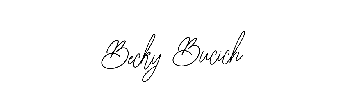 How to make Becky Bucich name signature. Use Bearetta-2O07w style for creating short signs online. This is the latest handwritten sign. Becky Bucich signature style 12 images and pictures png