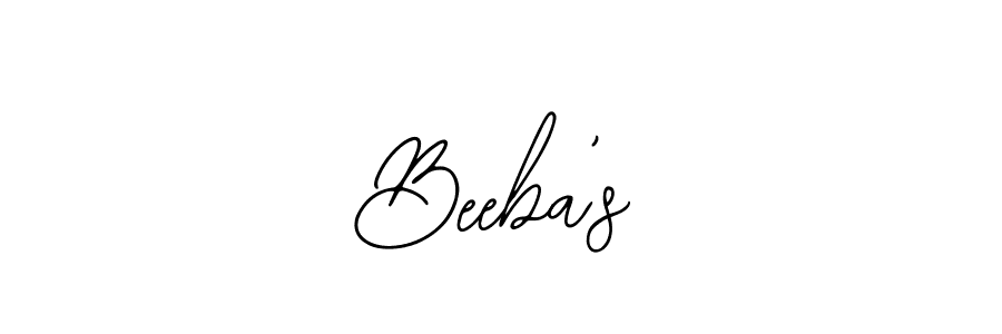 Design your own signature with our free online signature maker. With this signature software, you can create a handwritten (Bearetta-2O07w) signature for name Beeba’s. Beeba’s signature style 12 images and pictures png