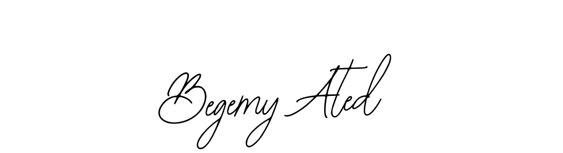 How to make Begemy Ated name signature. Use Bearetta-2O07w style for creating short signs online. This is the latest handwritten sign. Begemy Ated signature style 12 images and pictures png