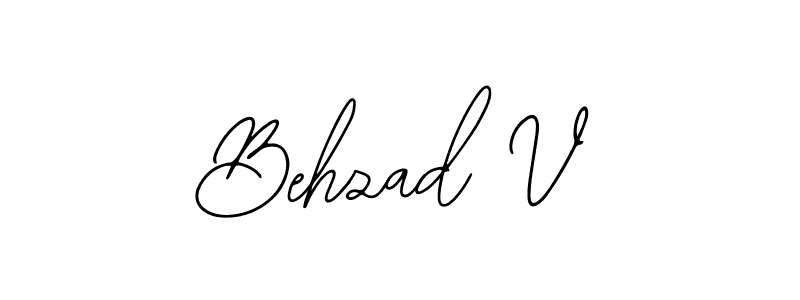 Use a signature maker to create a handwritten signature online. With this signature software, you can design (Bearetta-2O07w) your own signature for name Behzad V. Behzad V signature style 12 images and pictures png