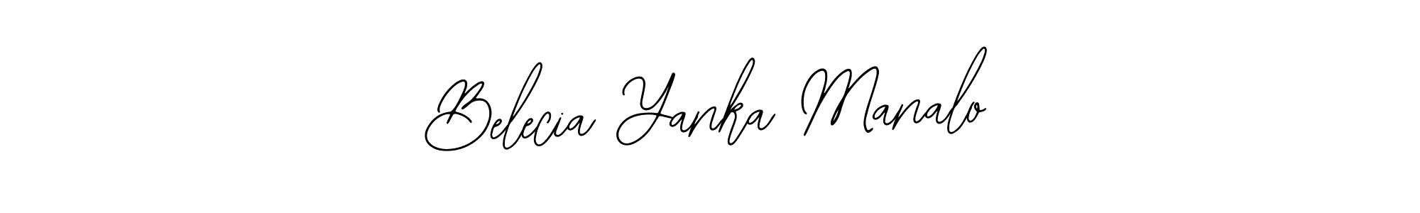 Design your own signature with our free online signature maker. With this signature software, you can create a handwritten (Bearetta-2O07w) signature for name Belecia Yanka Manalo. Belecia Yanka Manalo signature style 12 images and pictures png