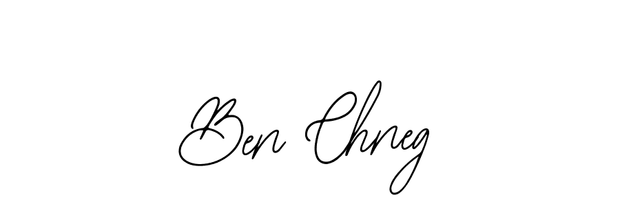 How to make Ben Chneg name signature. Use Bearetta-2O07w style for creating short signs online. This is the latest handwritten sign. Ben Chneg signature style 12 images and pictures png