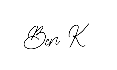 How to make Ben K name signature. Use Bearetta-2O07w style for creating short signs online. This is the latest handwritten sign. Ben K signature style 12 images and pictures png