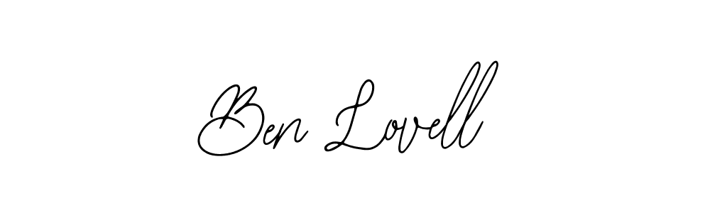 How to make Ben Lovell name signature. Use Bearetta-2O07w style for creating short signs online. This is the latest handwritten sign. Ben Lovell signature style 12 images and pictures png