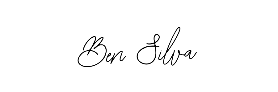 You should practise on your own different ways (Bearetta-2O07w) to write your name (Ben Silva) in signature. don't let someone else do it for you. Ben Silva signature style 12 images and pictures png